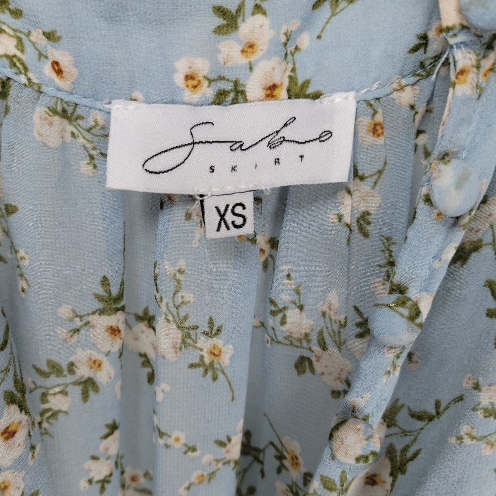 Sabo the Skirt Blue Cottagecore Floral Romper Size XS - Picture 9 of 10